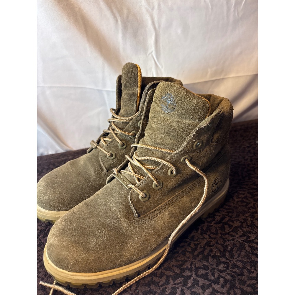 Timberland Kids 6 Inch Waterproof Insulated Suede Boots Olive Green A18LA Size 5